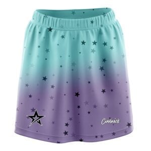 Stefanie Johnson Roto Grip Purple Teal Stars CoolWick Bowling Skort