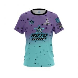 Stefanie Johnson Roto Grip Purple Teal Stars CoolWick Bowling Jersey
