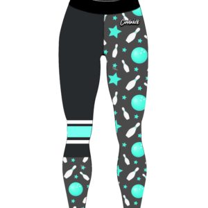 TGIF Turq Bowling Party FanieHose Leggings
