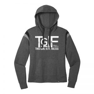 WOMENS TGIF This Girl Is Fearless Varsity Hoodie