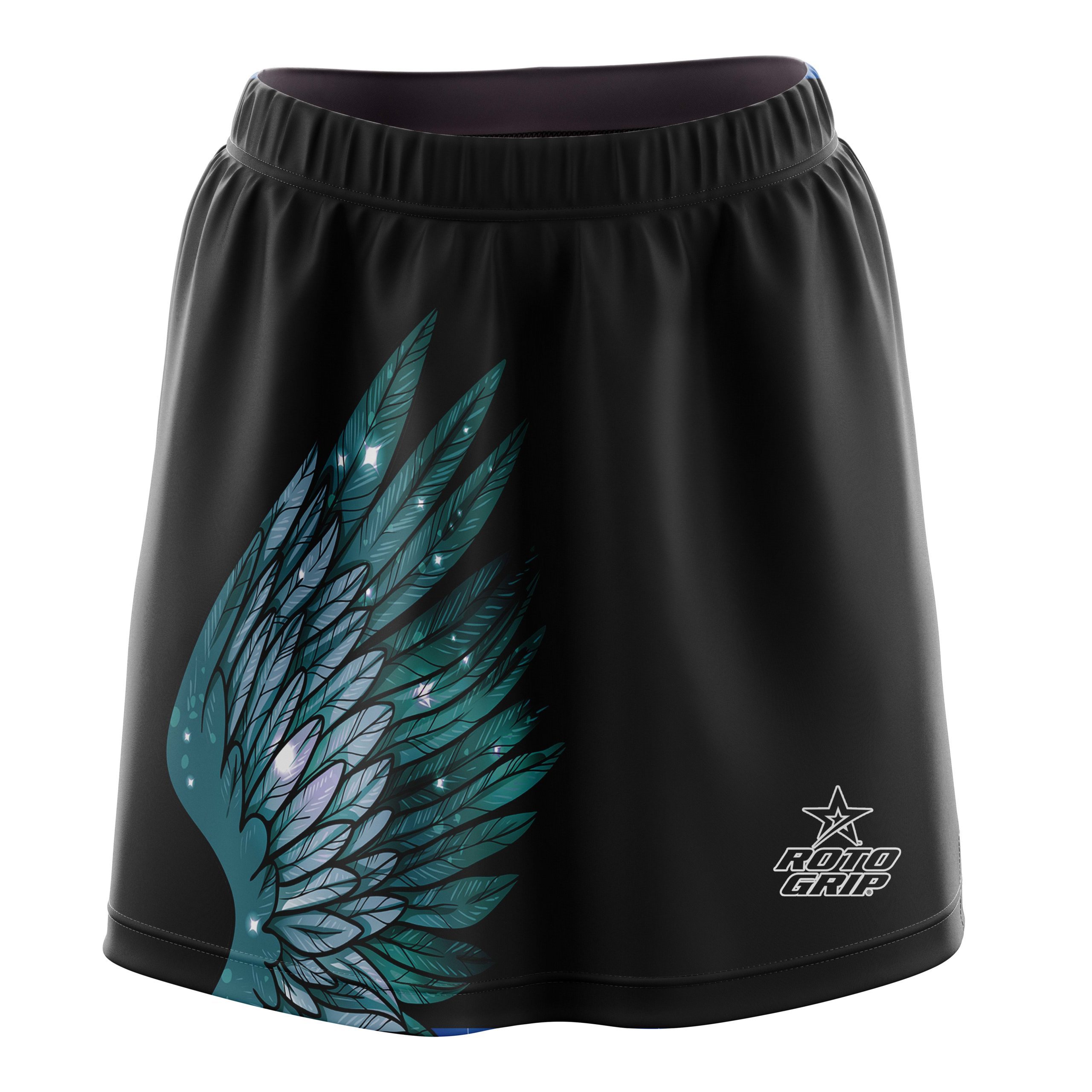 Stefanie Johnson Roto Grip Angel Wings Teal CoolWick Bowling Skort This Girl Is Fearless