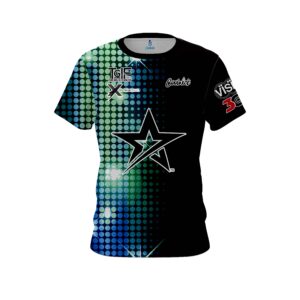 Stefanie Johnson Roto Grip Blue Teal Sparkle CoolWick Bowling Jersey