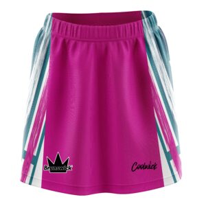 .Stefanie Johnson Brunswick Teal Pink Paint CoolWick Bowling Skort