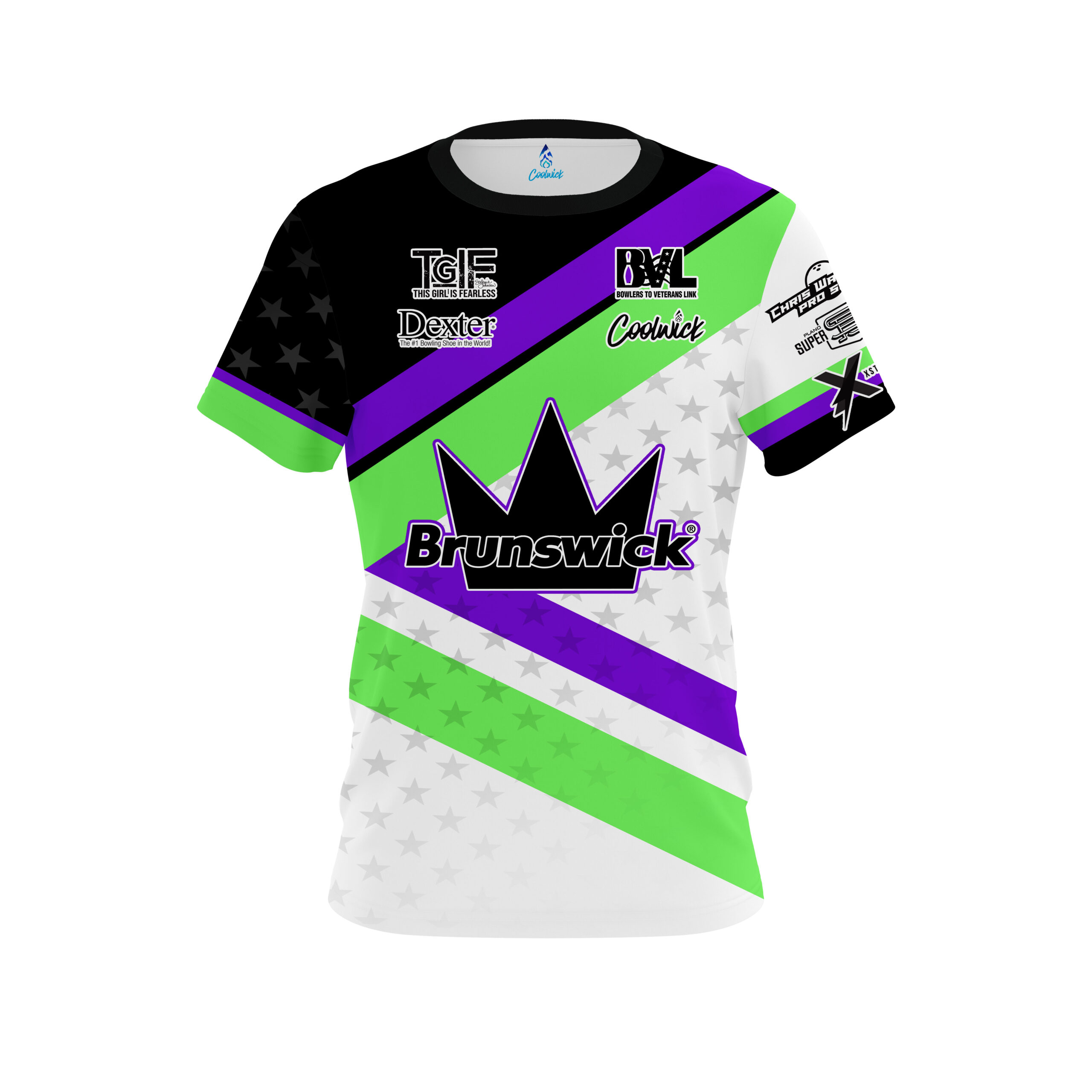 .Stefanie Johnson Brunswick Caution CoolWick Bowling Jersey