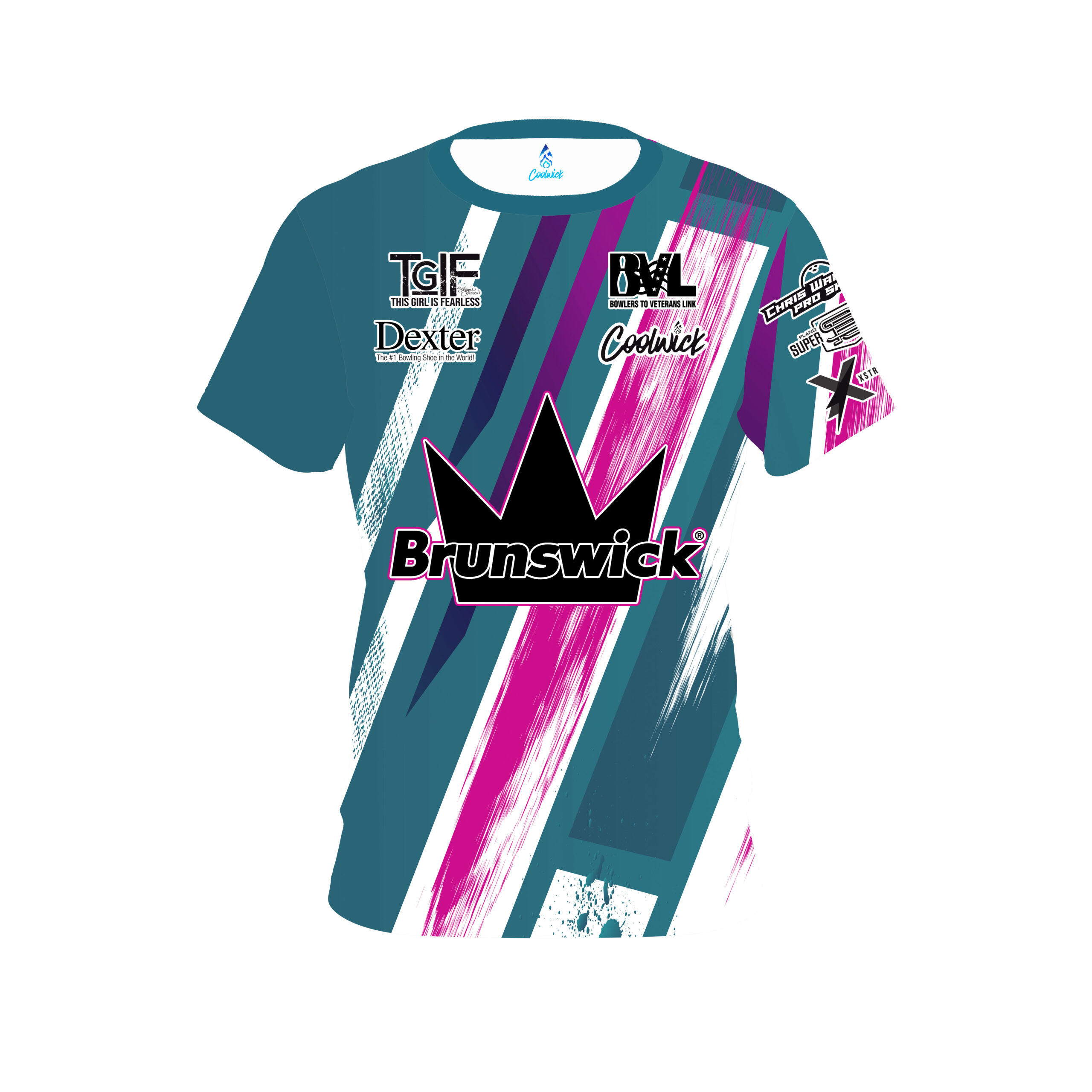 Stefanie Johnson Teal Pink Paint Jersey Brunswick