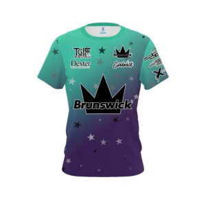 .Stefanie Johnson Brunswick Teal Purple Ombre CoolWick Bowling Jersey