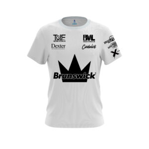 .Stefanie Johnson Brunswick White Black CoolWick Bowling Jersey